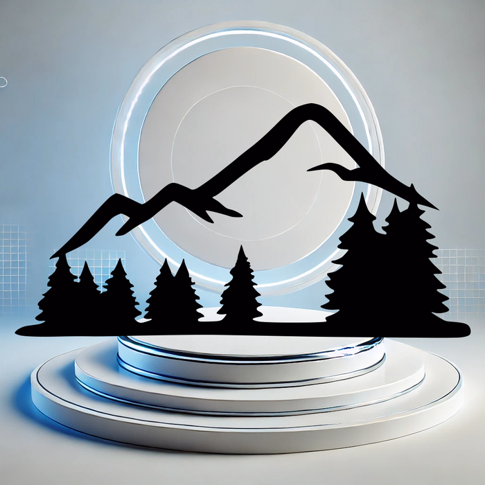Line Art - Forêt et Montagnes